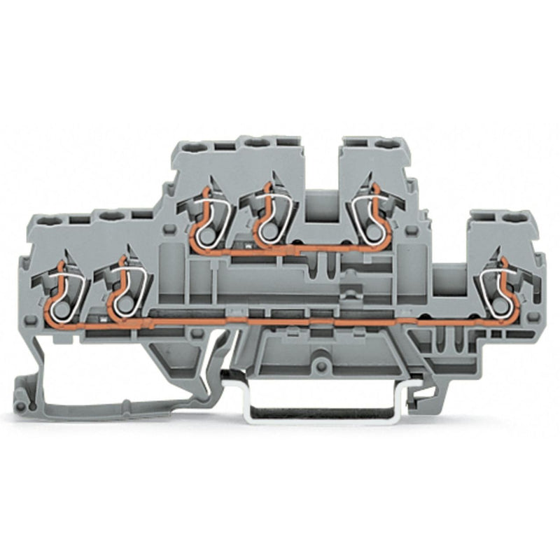 WAGO - Durchgangs-Reihenklemme Doppelstockklemme 870-532 0,08-2,5/4qmm gr N/L − 50 Stück