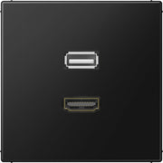 Jung - Multifunktions-Anschlussdose Multimedia-Anschlusssystem MA LS 1163 SWM graphitschwarz matt