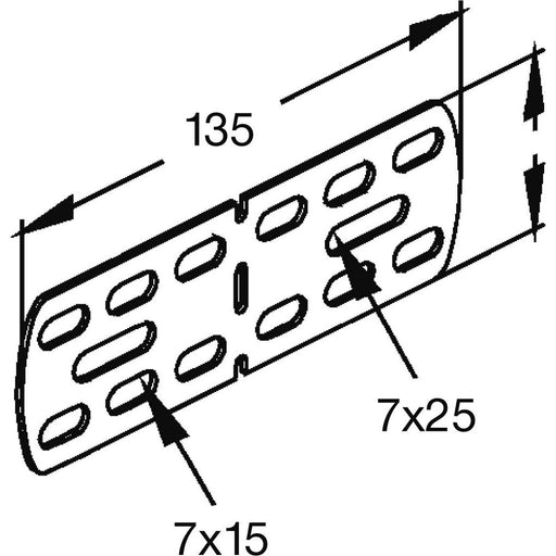Rico - Verbinder für Kabeltragsystem Stoßverbinder 15E11-AV bandverzinkt − 1 Stück by Rico
