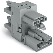 WAGO - Kompaktverteiler für steckbare Gebäudeinstallation 3-fach-Verteiler 4-polig 890-1734 Kod. B,grau − 50 Stück