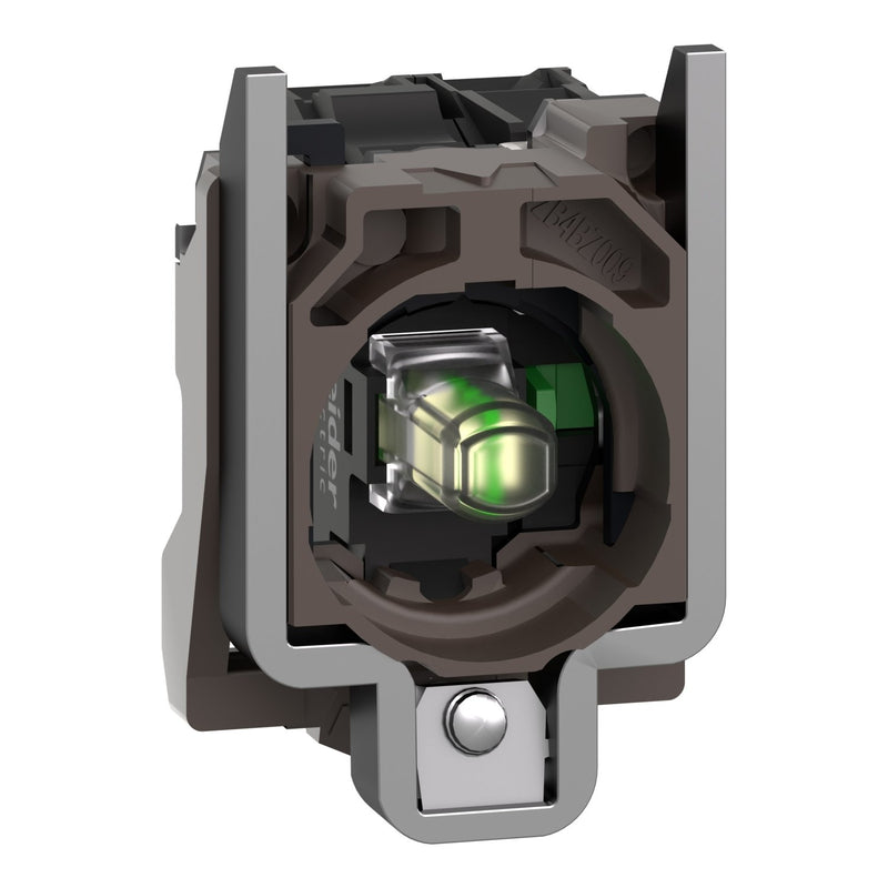 Schneider Electric - Lampenfassungsblock für Befehls- und Meldegeräte Hilfsschalterblock ZB4BW0B11 1S m.LED-Mod,ws 24V