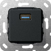 Gira - Einsatz/Abdeckung für Kommunikationstechnik UP Tragring USB A sw matt 568310 Kabelpeitsche