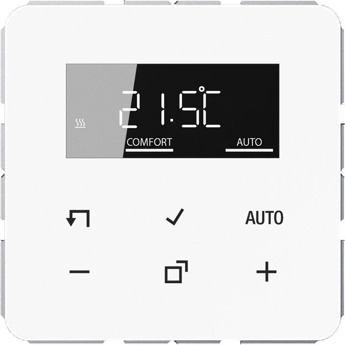 Jung - Raumthermostat/Uhrenthermostat Raumtemperaturregler TR D CD 1790 WW mit Display Standard − 1 Stück