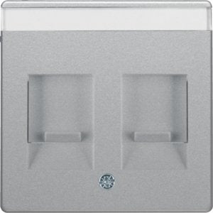 Berker - Einsatz/Abdeckung für Kommunikationstechnik Zentralstück alu/lack 11816084 Staubschutzschiebern