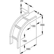 Niedax - Bogen für Kabelleiter Fallstück KROF 60.325 F