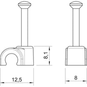 OBO Bettermann - Nagelschelle (für Kabel) Iso-Nagel-Clip 2006 25 LGR 6,0mm − 100 Stück