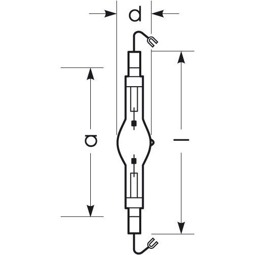 Radium Lampenwerk - Halogen-Metalldampflampe ohne Reflektor Halogen-Metalldampflampe HRI-TS2000W/NDL/S 400/K12S