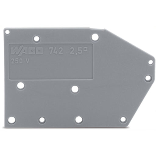 WAGO - Abschluss- und Zwischenplatte für Reihenklemme Abschlussplatte anrastbar 742-400 1,5mm,blau − 100 Stück