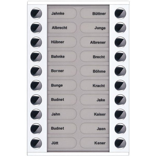 TCS Tür Control - Montageelement für Türstation Audioaußenstation 2-reihig PET20-WS/04 Erw.20 Tasten AP ws