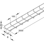 Niedax - Gitterrinne Gitterrinne MT 30.300 V 30x300x3000mm − 3 Meter