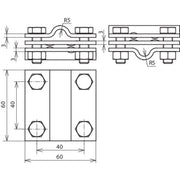 DEHN - Verbinder für Blitzschutz Kreuzstück NIRO KS8.108.10FL30ZPV4A f.Rd 8-10/8-10mm