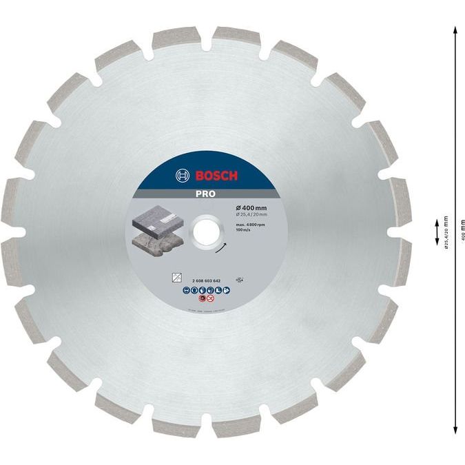 Bosch - Trenn-/Schleifscheibe PRO Asphalt 2608603642 Diamanttrennscheibe