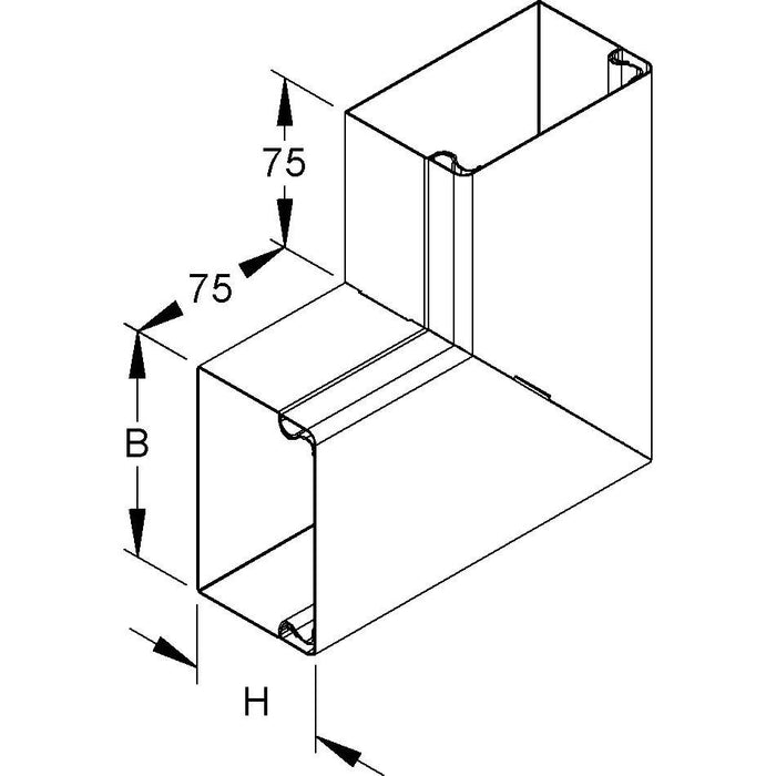 Niedax - Flachwinkel für Leitungführungskanal Flachwinkel 90 Grad LUWC 60.060 − 1 Stück
