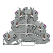 WAGO GmbH & Co. KG - Durchgangs-Reihenklemme Dreistockklemme 2000-3208 L,grau − 40 Stück