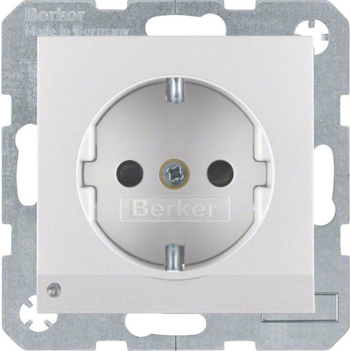 Berker - Steckdose SCHUKO-Steckdose alu/matt 41091404 LED-Orientierungsl