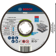 Bosch - Trenn-/Schleifscheibe PRO Stainless Steel and 2608619264 Metal X-Lock