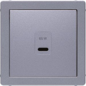 Berker - Einsatz/Abdeckung für Kommunikationstechnik Zentralplatte 48606084 USB Q.x, alu m