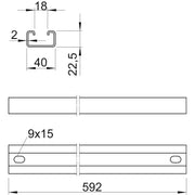 OBO Bettermann - Stiel/Profilschiene Sprossen MS4022P0592FT 592mm