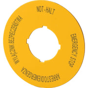 Eaton - Bezeichnungsschild für Befehlsgeräte Schild Not-Halt D=60mm ge. M22-XBK15 PL, EN, DE, IT − 10 Stück
