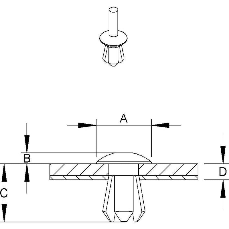 HKL - Spreizniet NIK6 D=6mm Kunststoff − 100 Stück