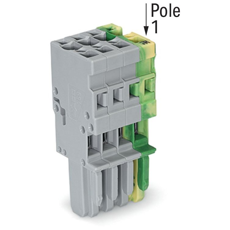 WAGO - Ein- und mehrpolige Klemmenleiste 1-Leiter-Federleiste 769-104/000-036 4mm²,gn-ge/gr − 50 Stück