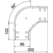 OBO Bettermann - Bogen für Kabelrinne Bogen 90 Grad RB 90 310 FT 35x100 tauchfeuerv