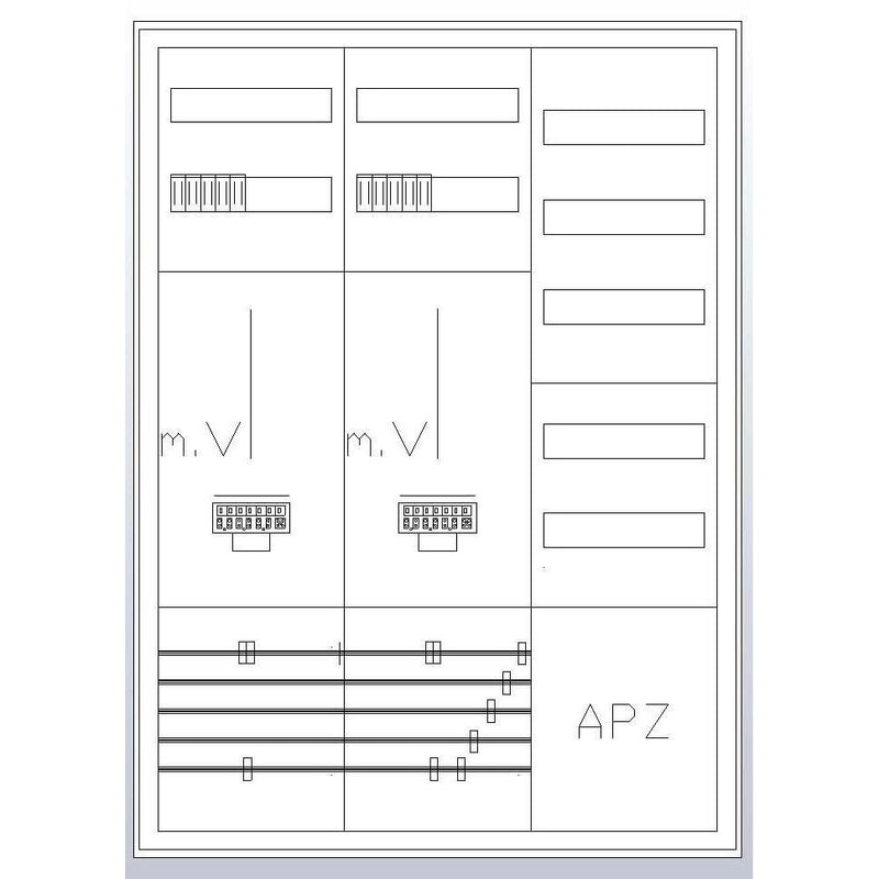 ABN - Zähler-Komplettschrank Zählerschrank S37ZA520 3Pkt 2Z 1V 1APZ