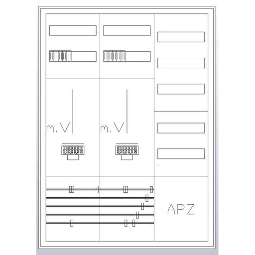 ABN - Zähler-Komplettschrank Zählerschrank S37ZA520 3Pkt 2Z 1V 1APZ
