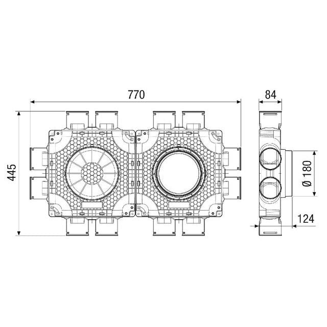 Maico - Luftverteilkasten Luftverteiler doppelt MA-FDV12-75 12 Anschlüsse DN 75  − 1 Stück
