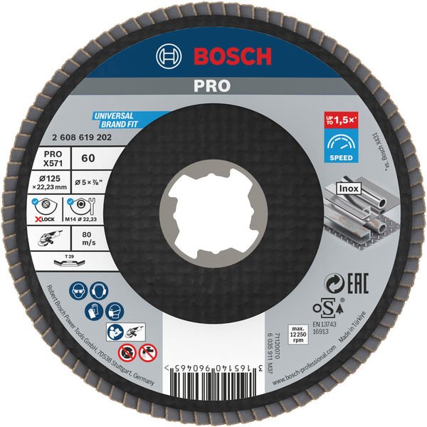 Bosch - Trenn-/Schleifscheibe PRO X571 2608619202 Fächerschleifscheibe − 10 Stück