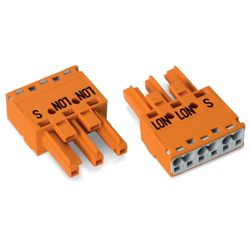 WAGO - Steckverbinder für steckbare Gebäudeinstallation Buchsenteil 770-1343 3p,2L orange − 100 Stück
