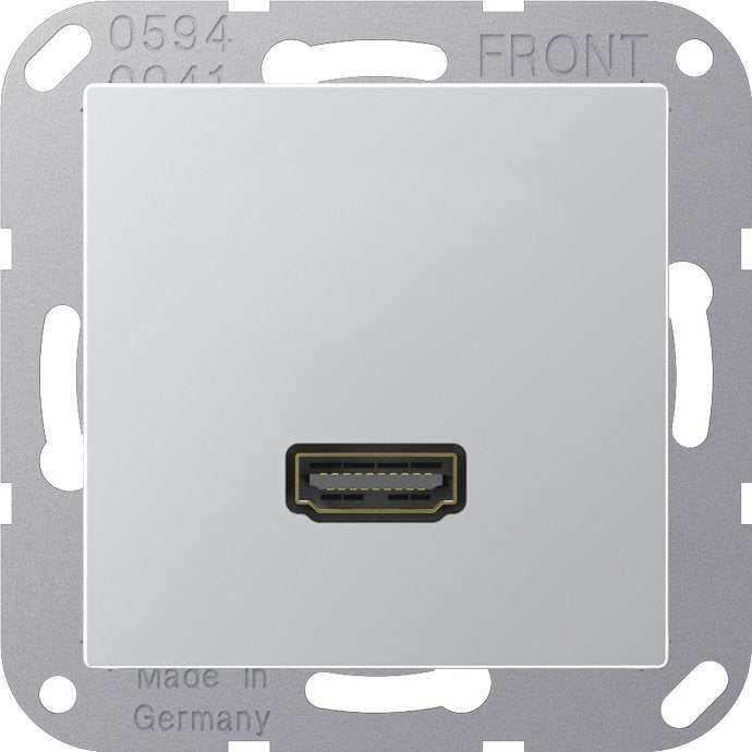 Jung - Multifunktions-Anschlussdose Multimedia-Anschluss alu MA A 1112 AL HDMI m.Tragring