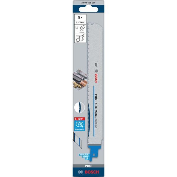 Bosch - Säbelsägeblatt PRO Thick Metal precise 2608658998VE(5) S1137HBF − 5 Packung