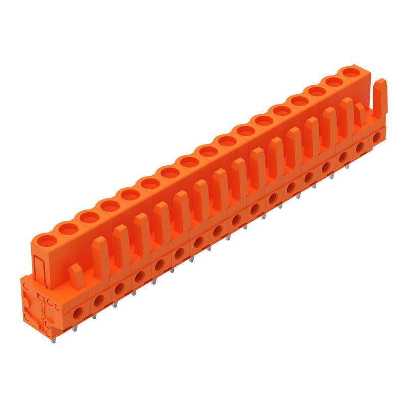 WAGO - Leiterplattensteckverbinder THT-Federleiste gerade 232-177 Maß 5,08mm,orange − 25 Stück