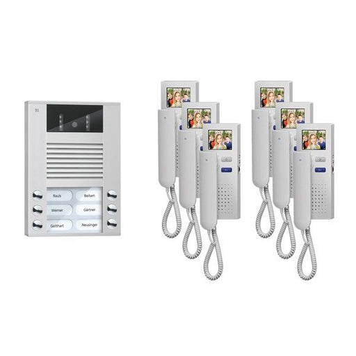 TCS Tür Control - Türsprech-Set Videosprechanlgenset color PVE1560-0010 6 WE, mit Hörer