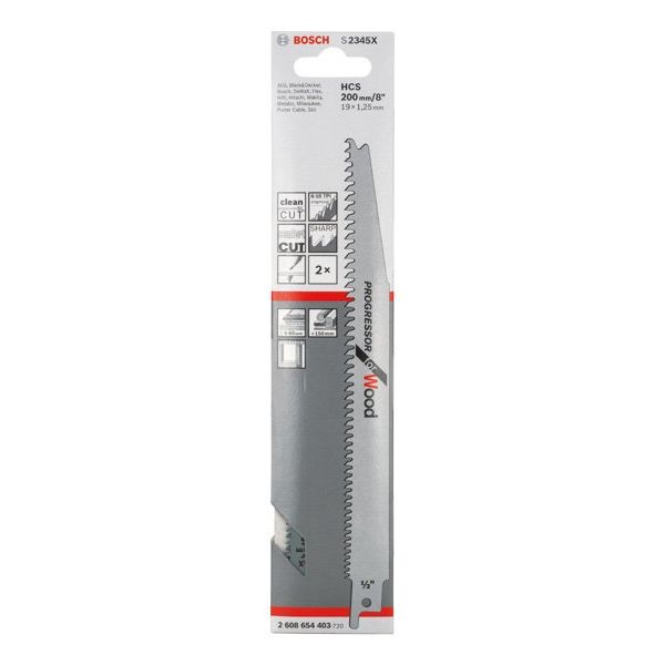 Bosch - Säbelsägeblatt Progressor for 2608654403 Wood, 2er-Pack − 5 Packung
