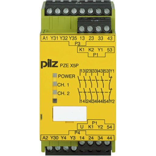Pilz - Gerät zur Überwachung von sicherheitsgerichteten Stromkreisen Kontakterweiterungsblock PZE X5P #777150 24VDC 5n/o 2so