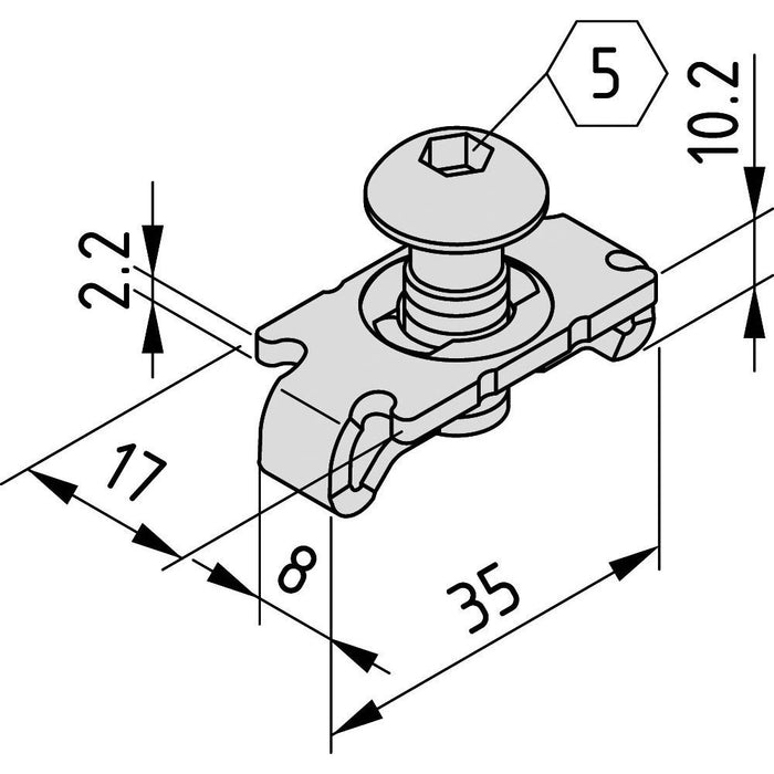 Item - Verbinder für Stiel/Profilschiene Standard-Verbindungssatz 0.0.026.07 8 verzinkt  − 1 Stück
