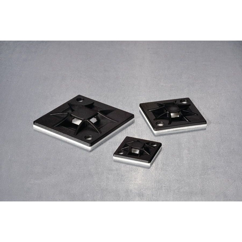 HellermannTyton - Befestigungssockel und -element für Kabelbinder Montagesockel QM40A-PA66-BK-L1 40x40mm schwarz − 50 Stück