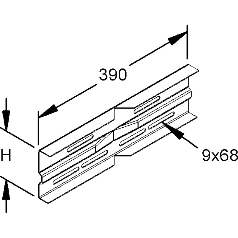 Rico - Verbinder für Kabeltragsystem Winkelverbinder 163C9-B 390mm lang