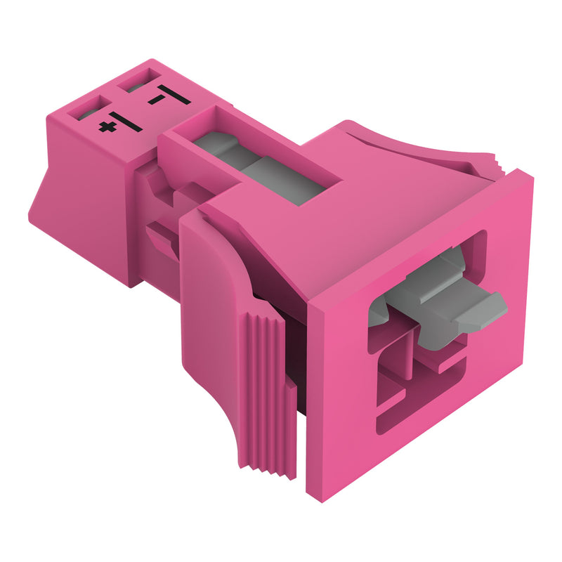 WAGO - Geräteanschluss für steckbare Gebäudeinstallation Snap-In-Stecker 890-792/080-000 2-polig,Kod. B,pink − 50 Stück