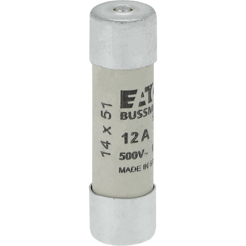 Eaton - Zylindrische Sicherung Sicherungseinsatz Nieders. CYL GG 14,#C14G12S 12A AC 500V 120kA − 10 Stück