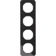 Berker - Abdeckrahmen Rahmen Glas/sw 10142116 4fach