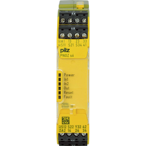 Pilz - Gerät zur Überwachung von sicherheitsgerichteten Stromkreisen Zweihandbediengerät PNOZ s6 #750106 24VDC 3 n/o 1 n/c