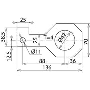 DEHN - Zubehör/Ersatzteile für Überspannungsschutz Informations-/MSR-Technik Anschlussbügel AB EXFS IF3 G 42 D=42mm f.M39
