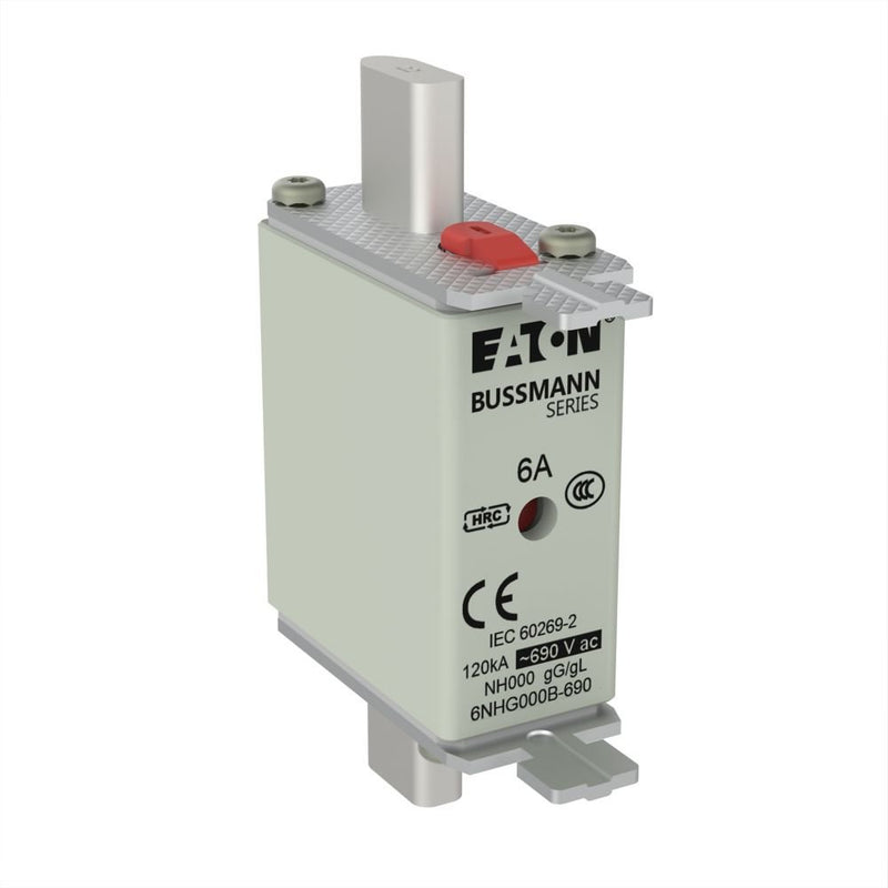 Eaton - Messersicherung Sicherungseinsatz Nieders. 6NHG000B-690 6A AC 690V 120kA − 3 Stück