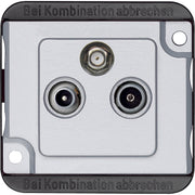 Merten - Antennensteckdose Sat-Antennendose PANZER 259160 3fach, mattsilber