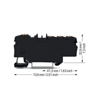WAGO - Durchgangs-Reihenklemme Verteilerklemme 2206-8035 1x6qmm/6x1,5qmm, sw − 12 Stück
