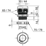 OBO Bettermann - Kabelverschraubung Verschraubung V-TEC PG48+ LGR mit Gegenmutter − 5 Stück