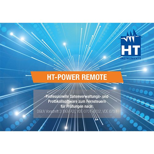 HT Instruments - Zubehör/Ersatzteile für Prüf- und Messgeräte (Elektro) Protokollsoftware HT-Power Remote Datenbankfunktional